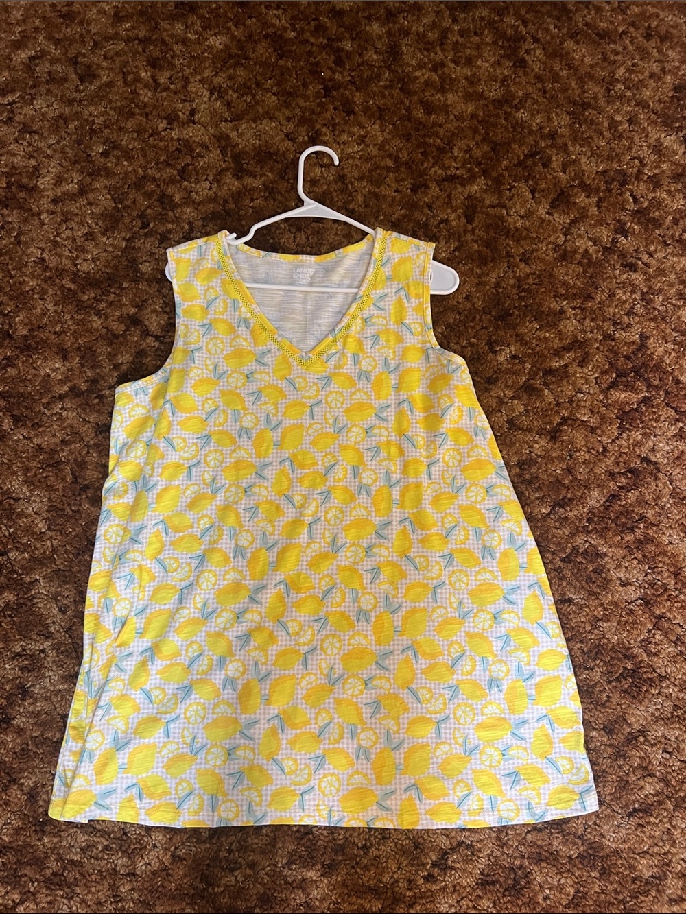 Yellow Lemon Print Sleeveless top